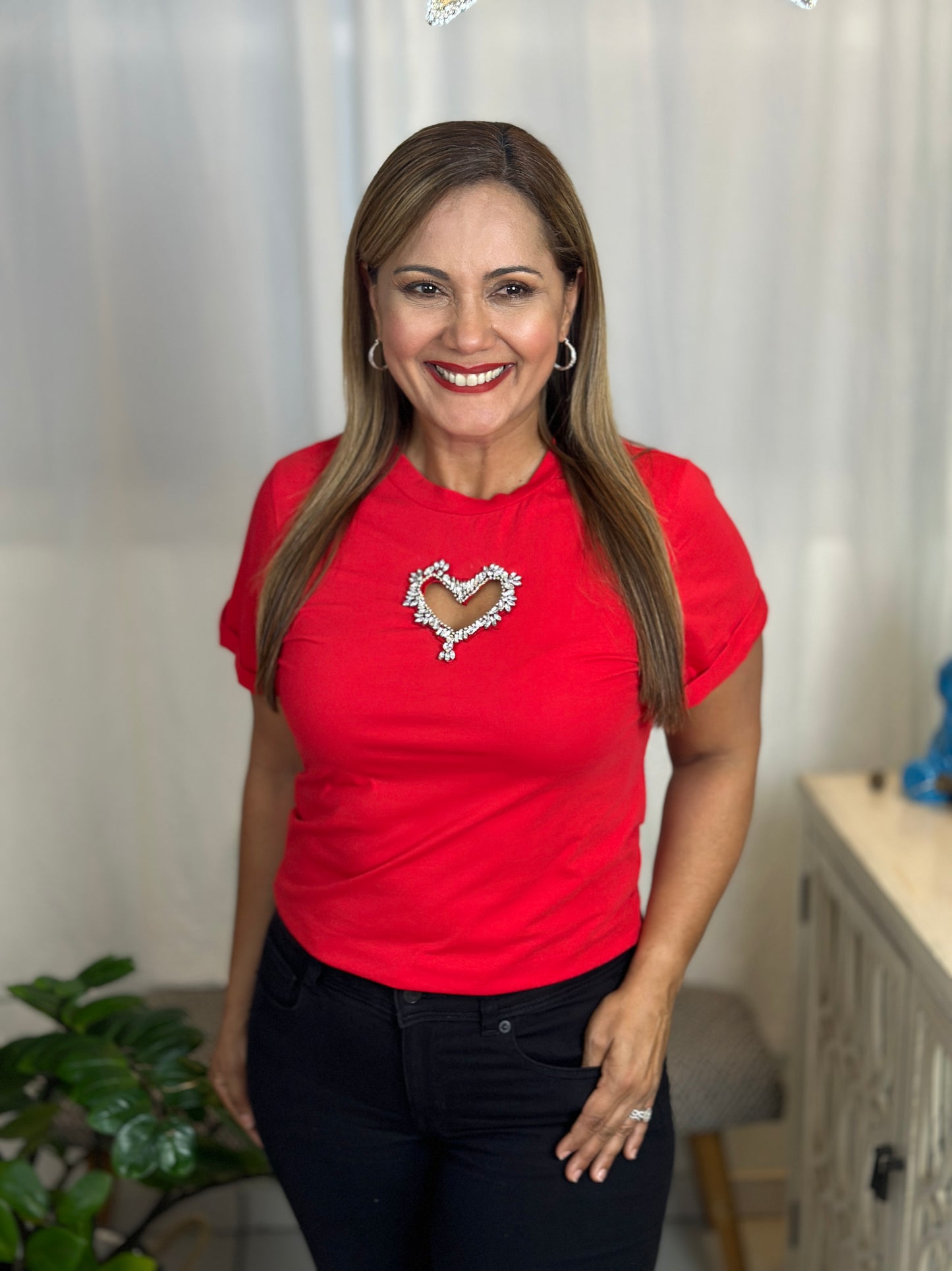 Destellos Heart Detail Top