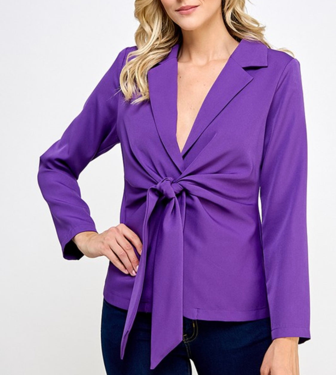 Destellos Purple Collar Blazer