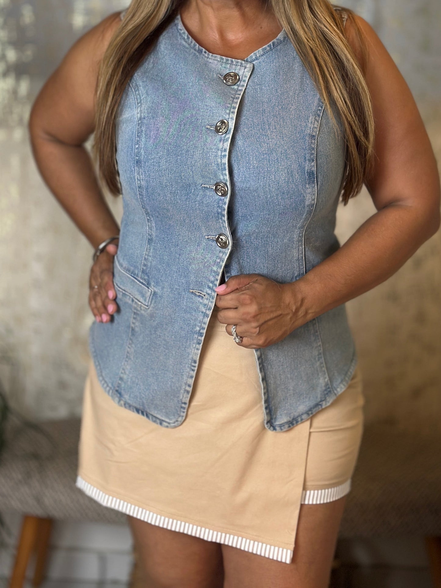 Destellos Stripe Contrast Skort