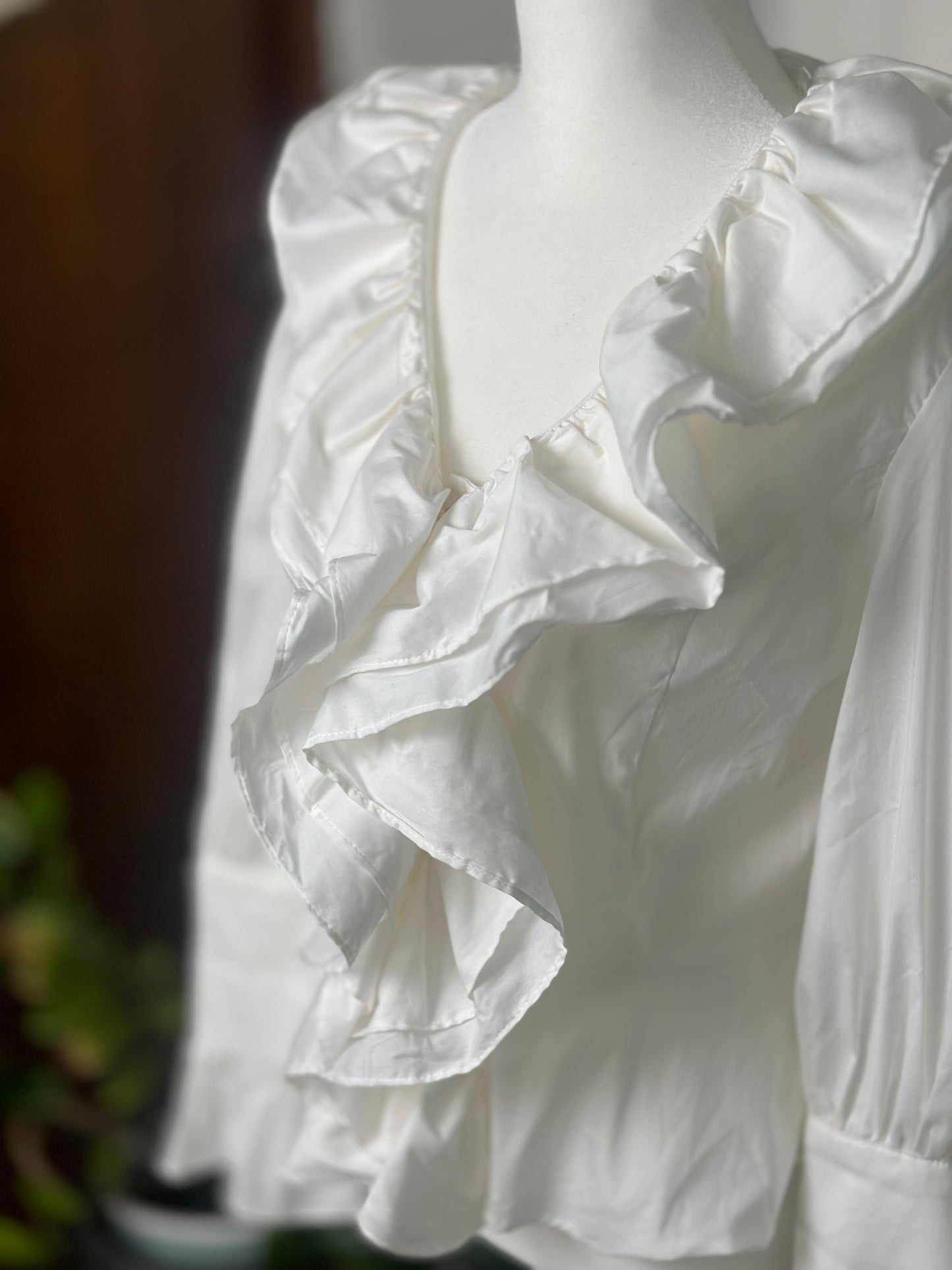 Destellos Ruffle Collar Neck Top