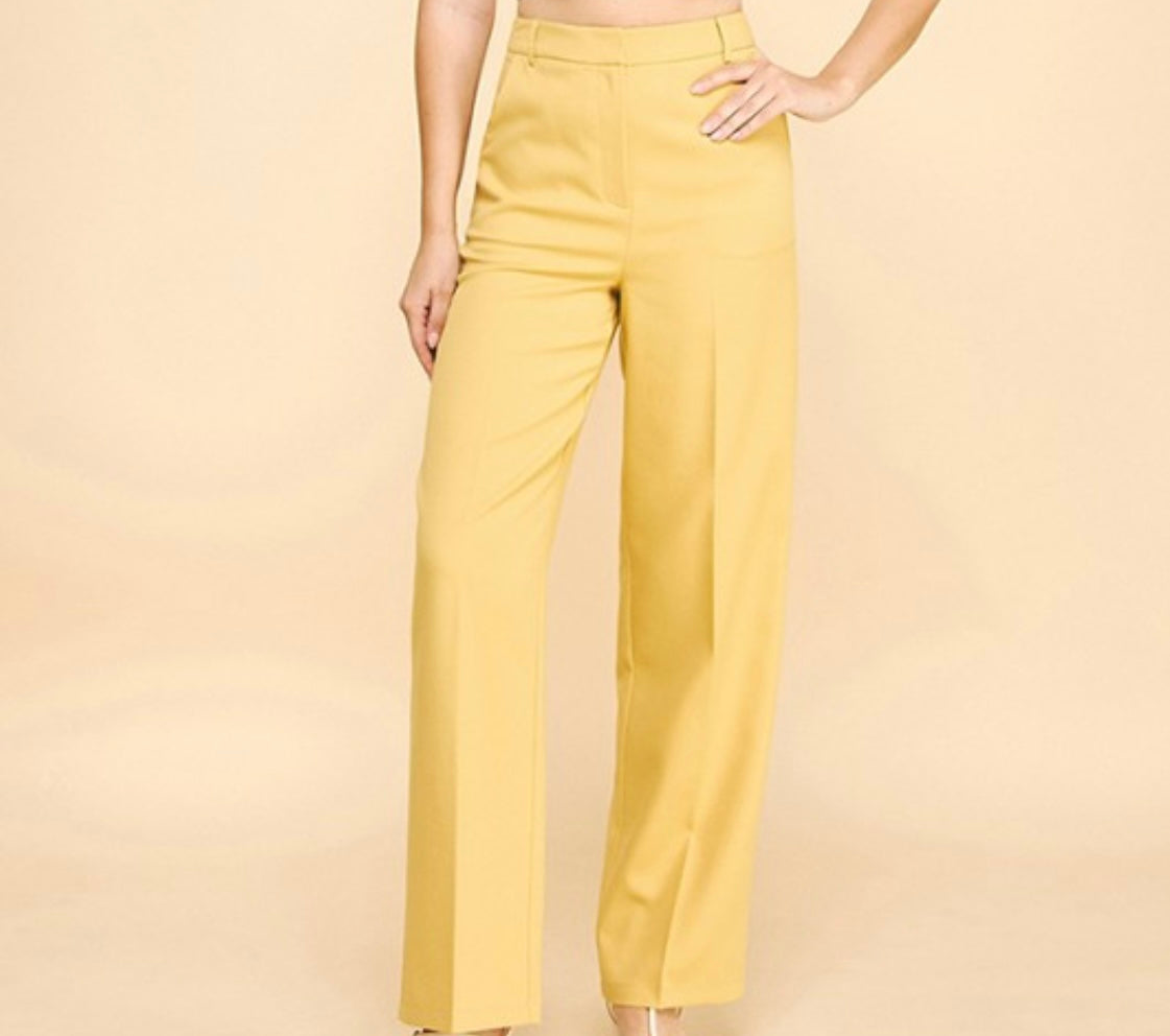 Destellos Long Vest & Pants Set β Light Yellow