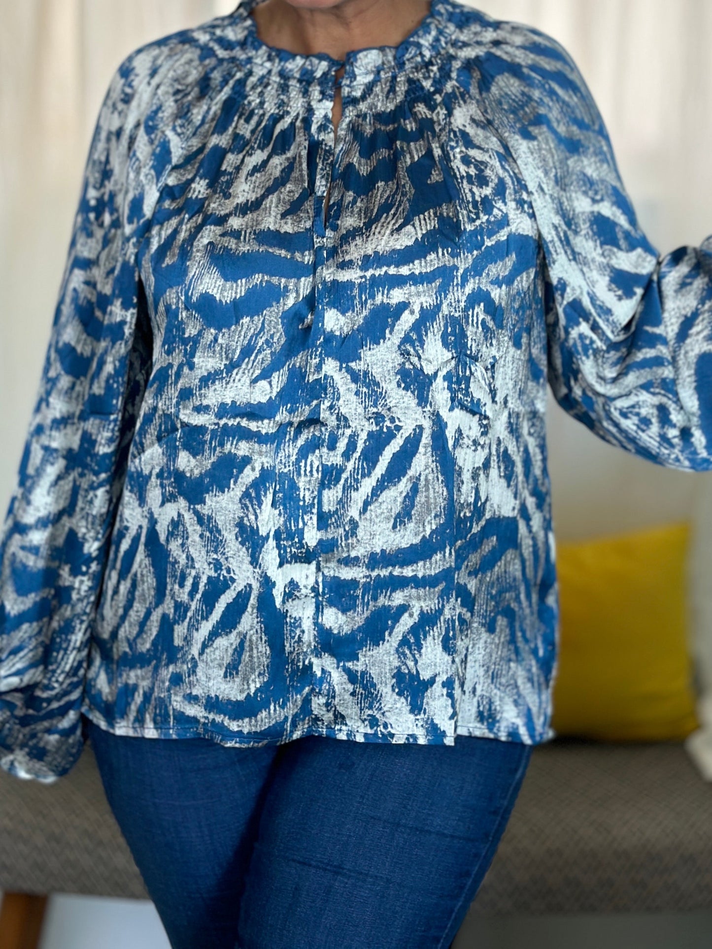 Destellos Silver Blue Sky Blouse