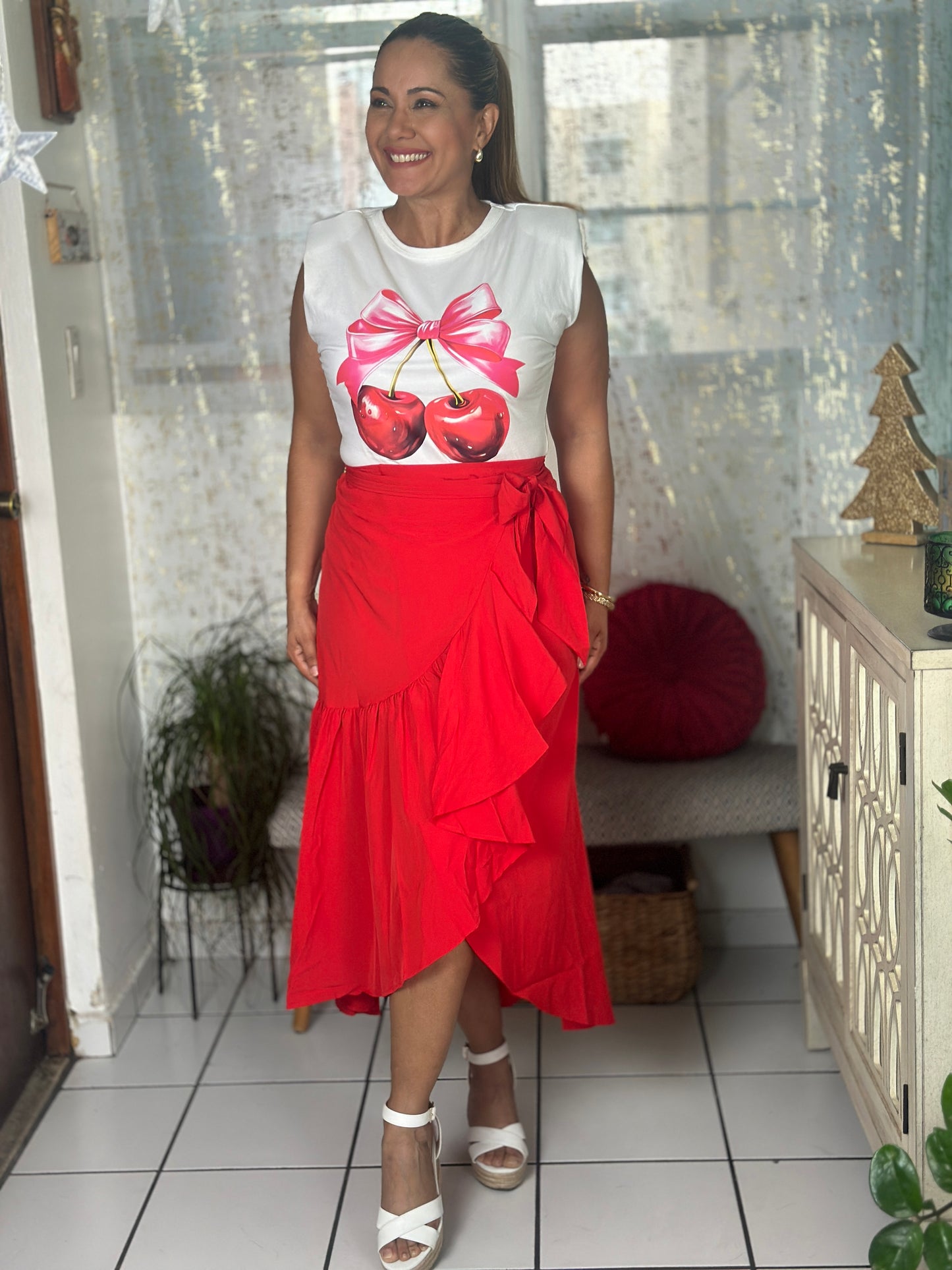 Destellos Wrap Midi Skirt