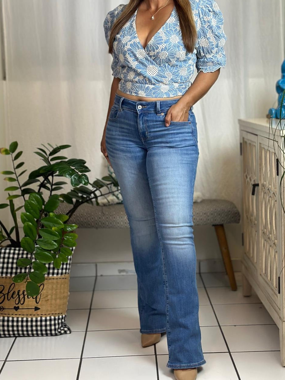 Destellos Floral Wrap Waist Top