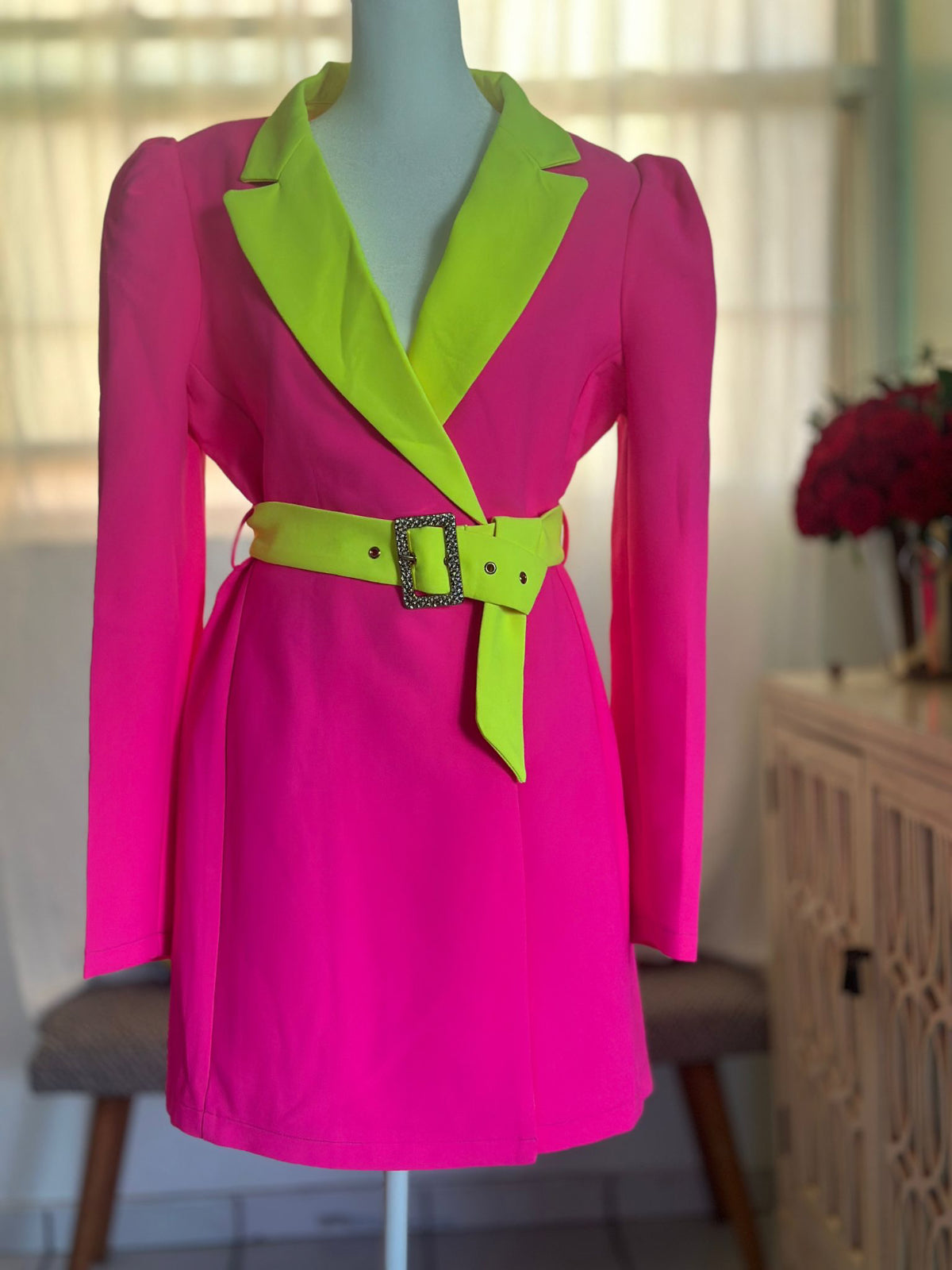 Destellos Belted Blazer Mini Dress