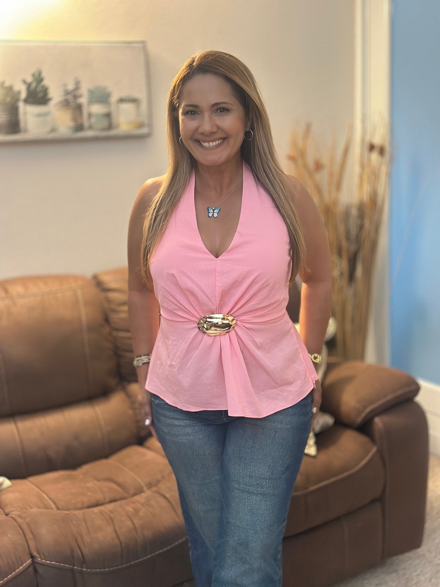 Destellos Rose Petal Top