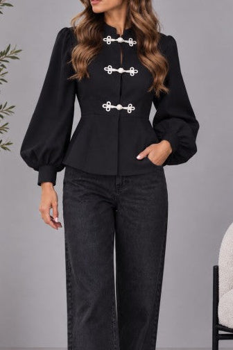 Destellos Midnight Chic Mandarin Blouse