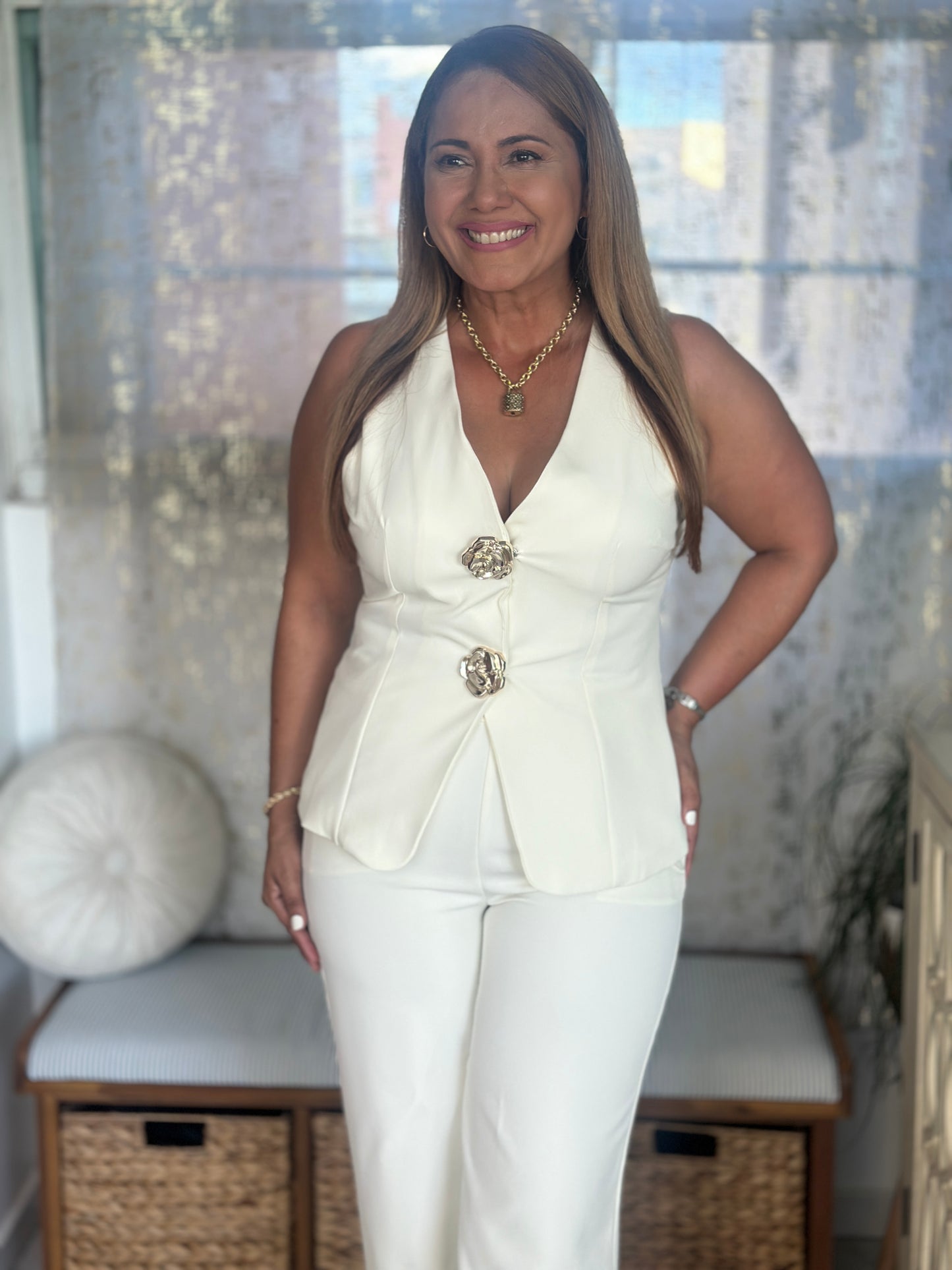 Destellos Ivory Vest & Pants Set