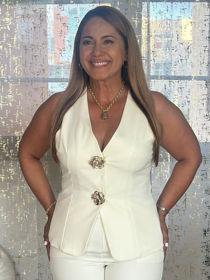 Destellos Ivory Vest & Pants Set