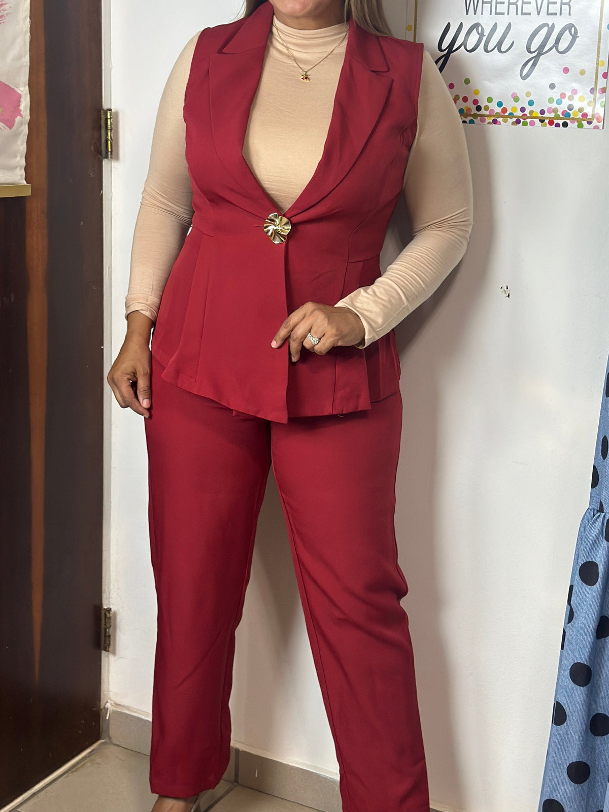 Destellos Peplum Vest Set