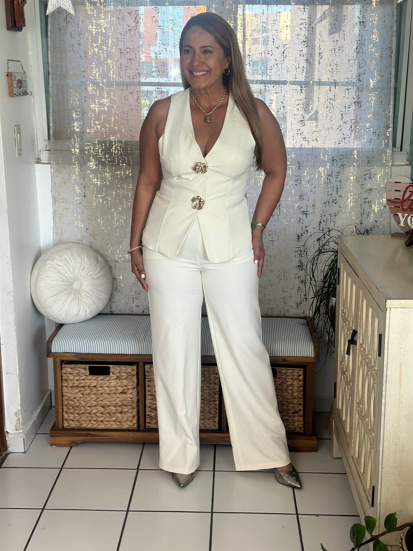 Destellos Ivory Vest & Pants Set