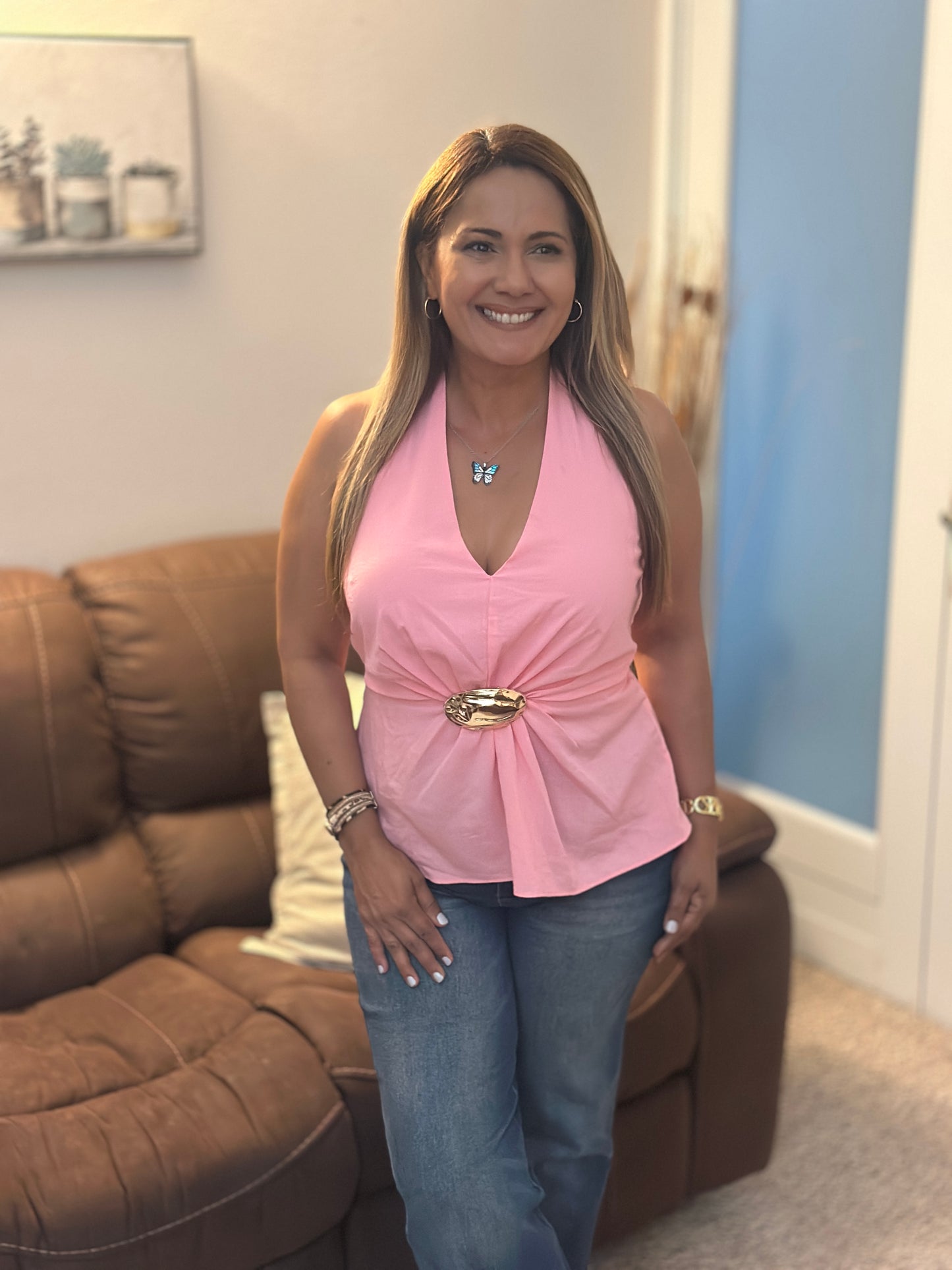 Destellos Rose Petal Top