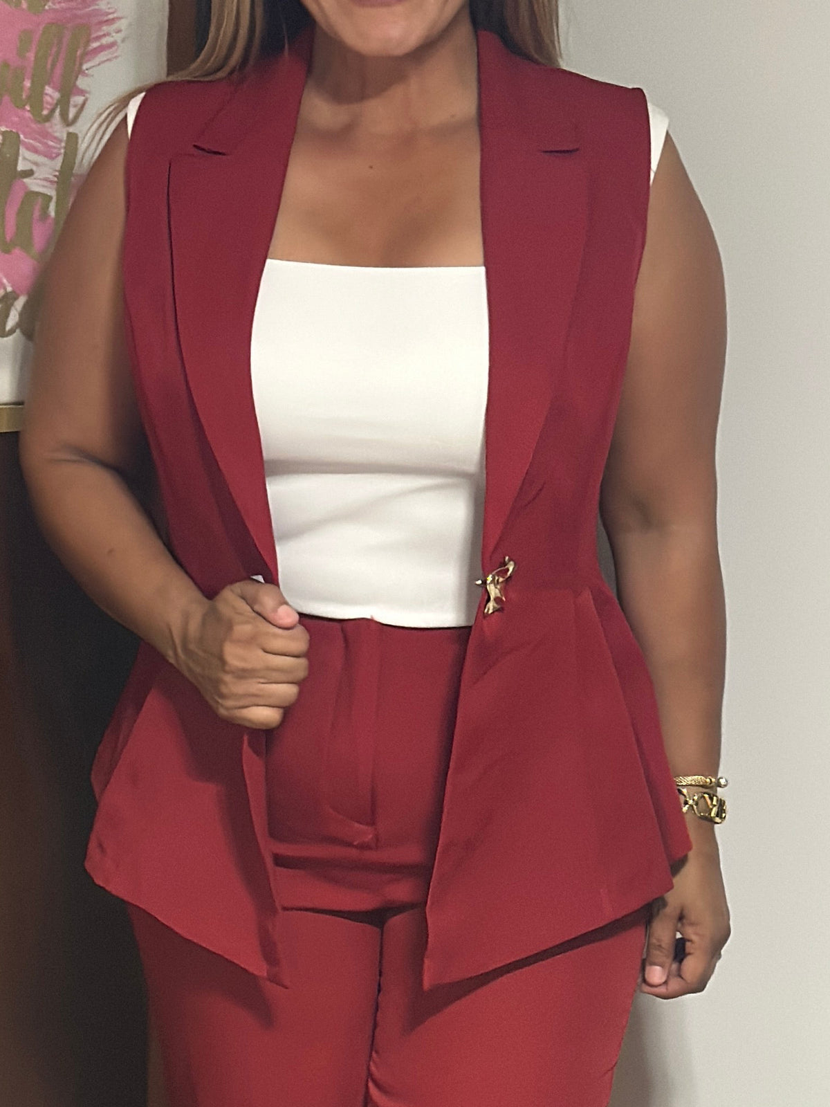 Destellos Peplum Vest Set