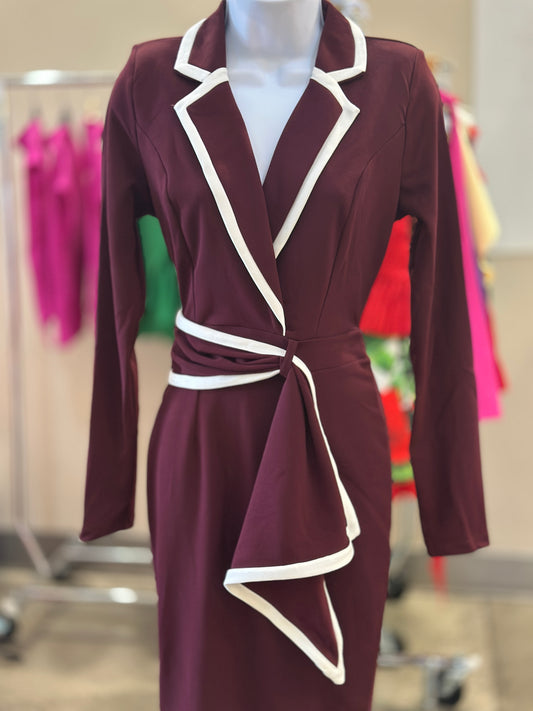 Destellos Wine Midi Dress