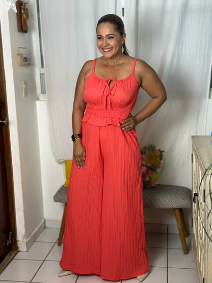 Destellos Coral Jumpsuit