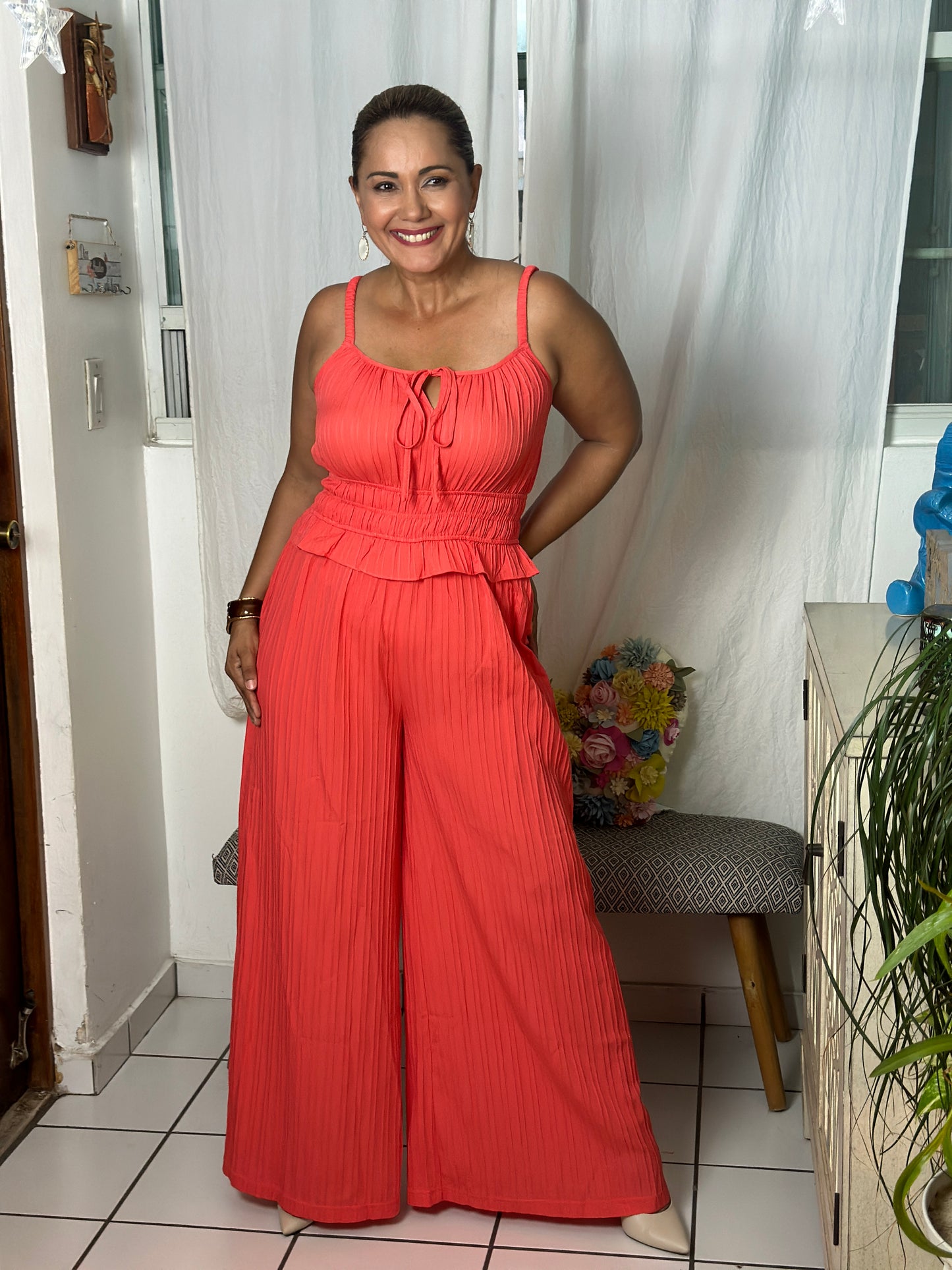 Destellos Coral Jumpsuit