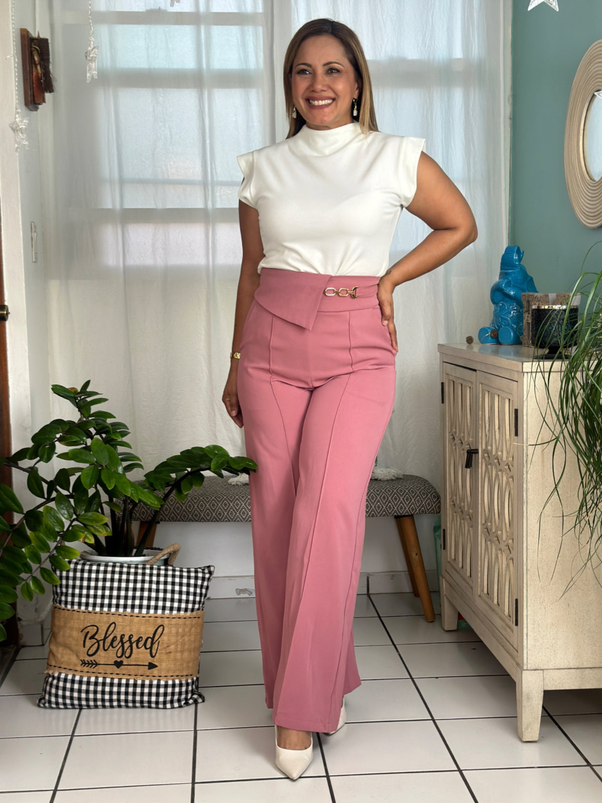 Destellos High Waist Elegant Wide Pants