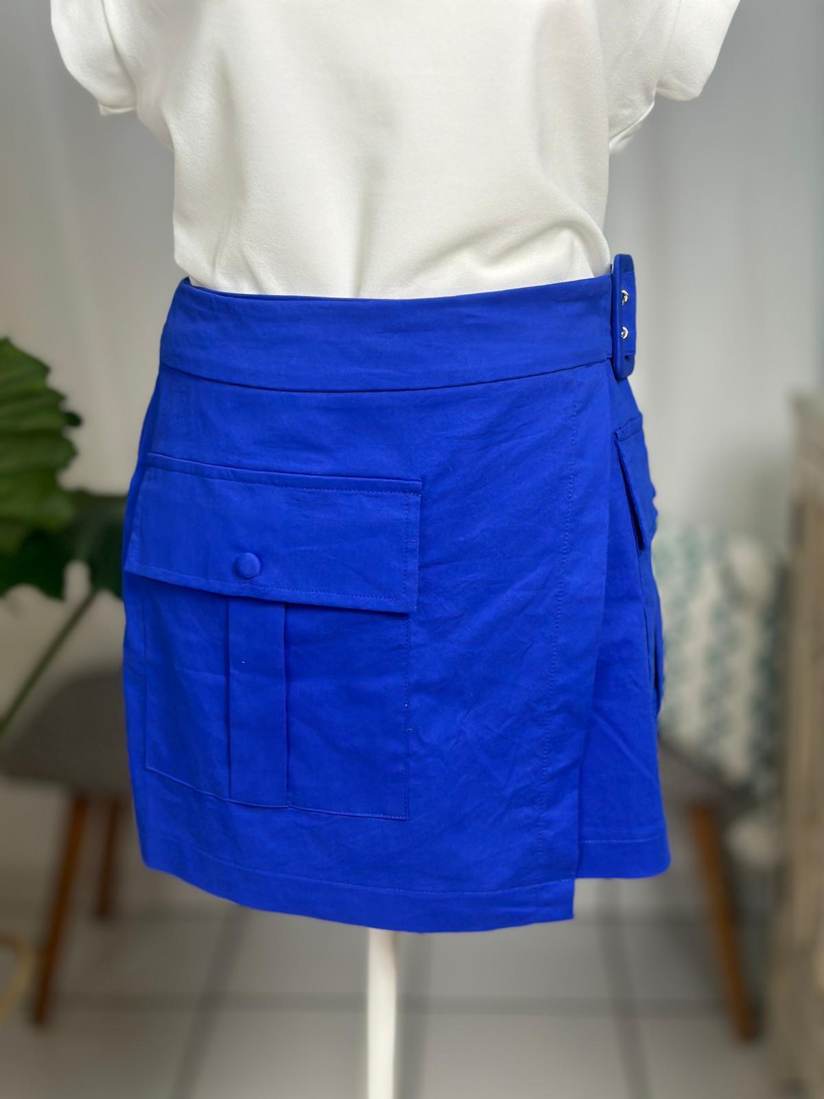 Destellos Royal Blue High Waist Cargo Skort