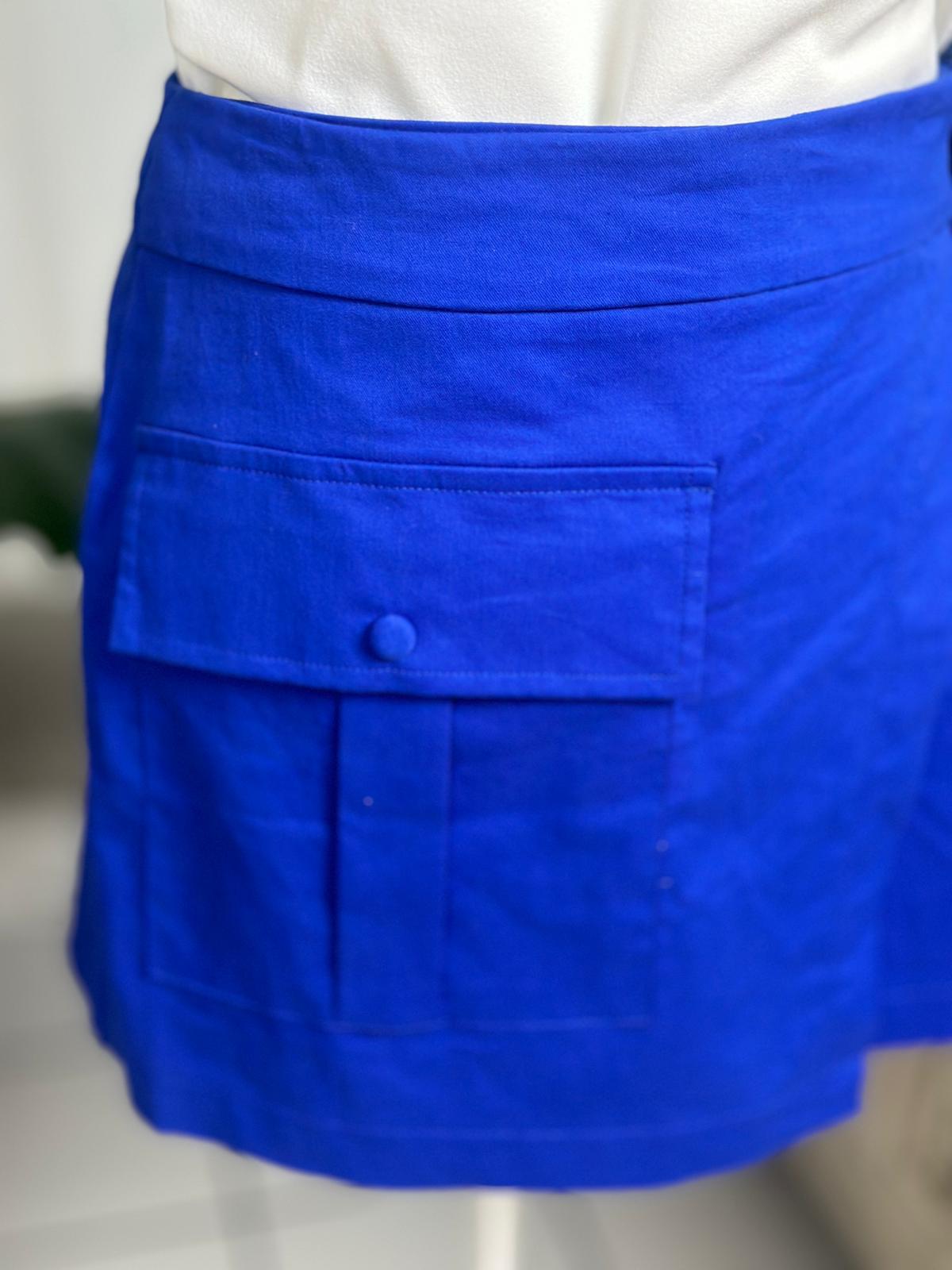 Destellos Royal Blue High Waist Cargo Skort